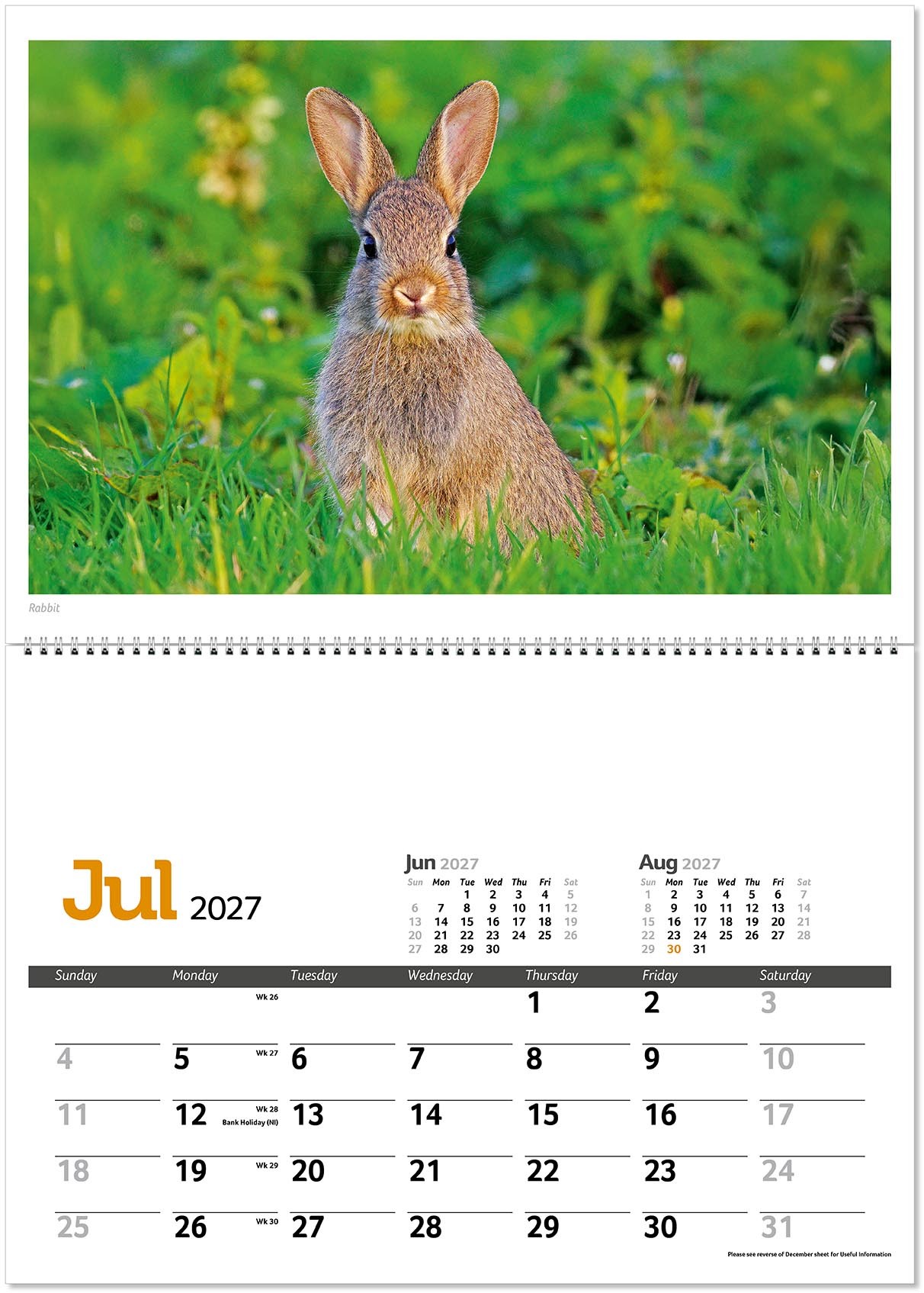 Wildlife in Britain Postage Saver Calendar