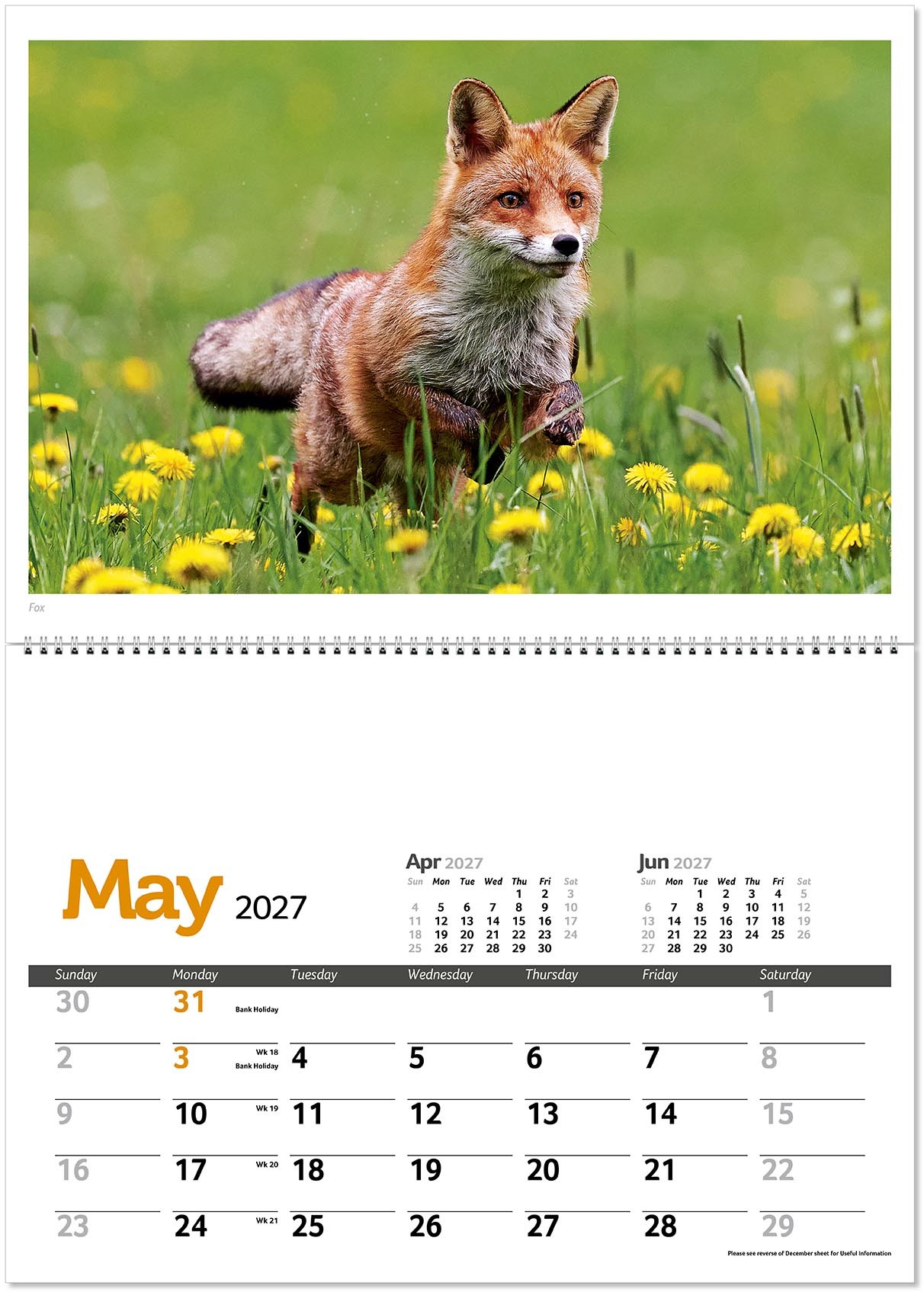 Wildlife in Britain Postage Saver Calendar