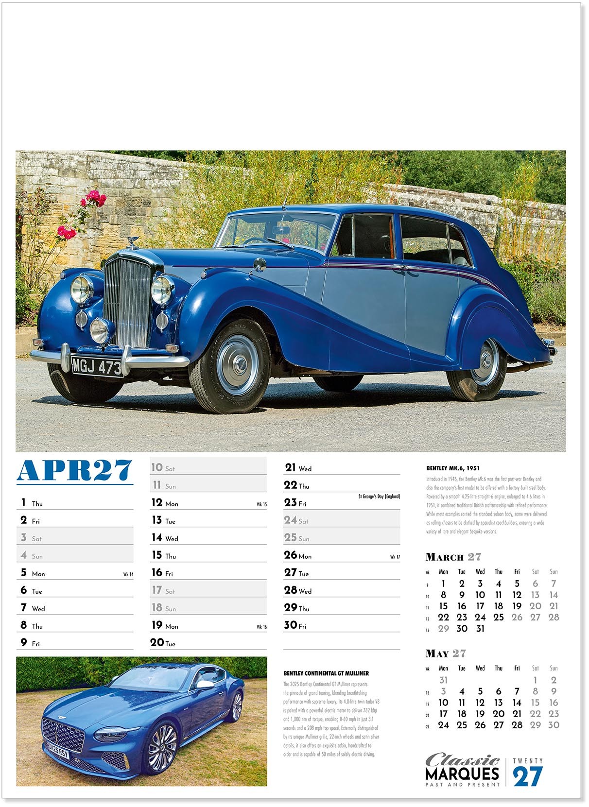Classic Marques Past and Present Calendar