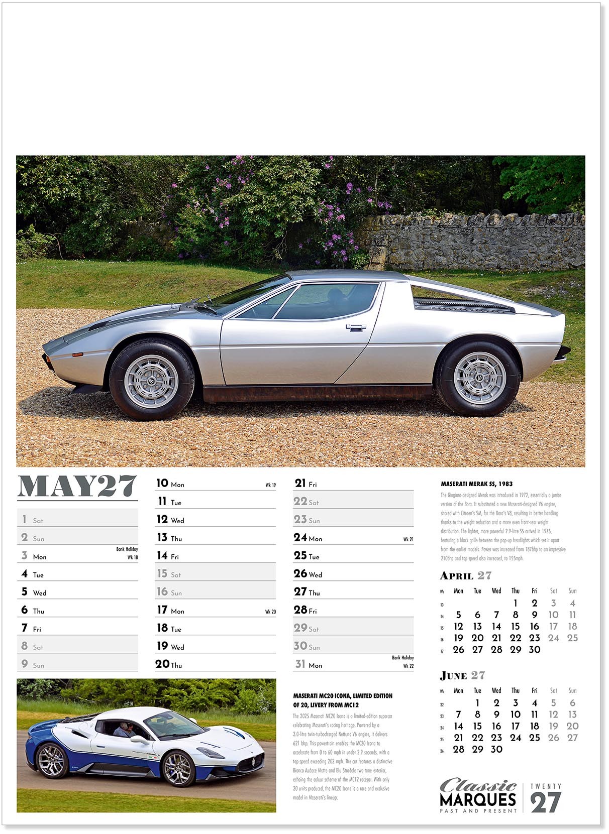 Classic Marques Past and Present Calendar
