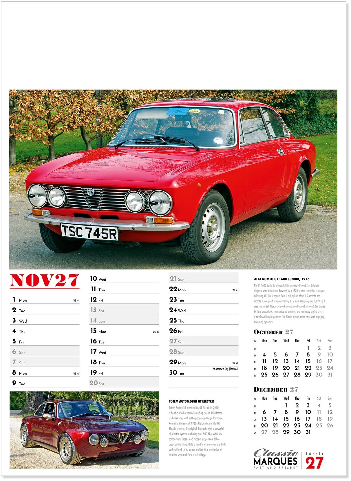 Classic Marques Past and Present Calendar