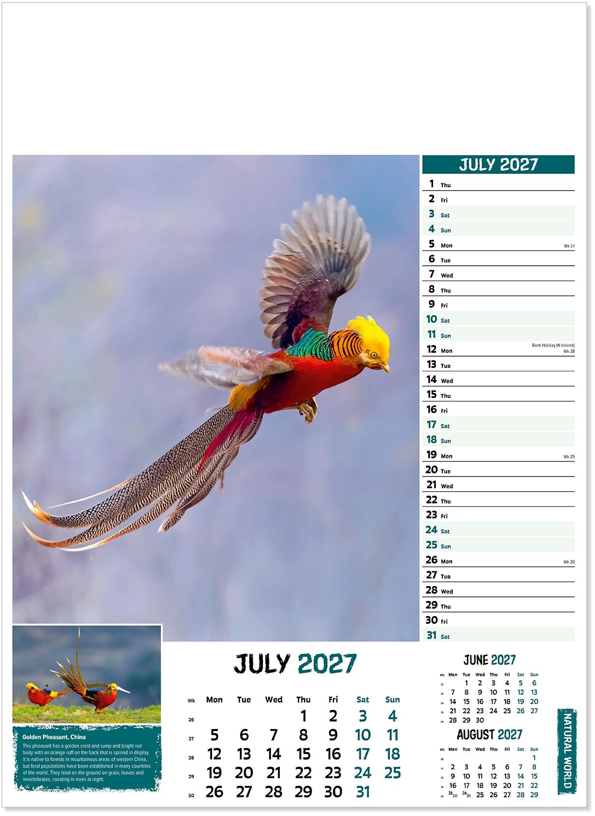 Natural World Wall Calendar