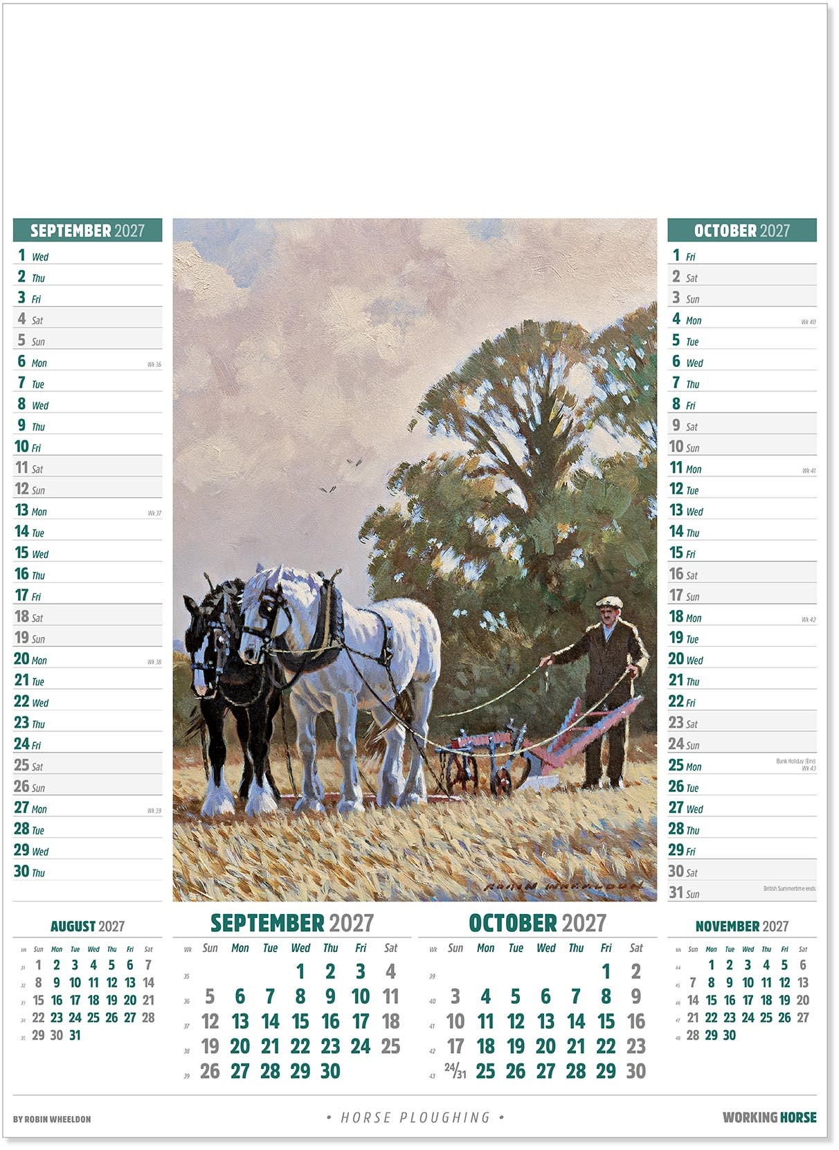 Working Horse Calendar