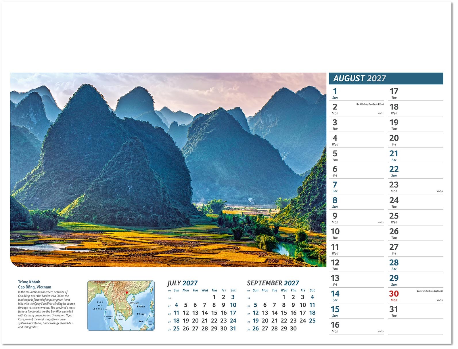Destinations Wall Calendar