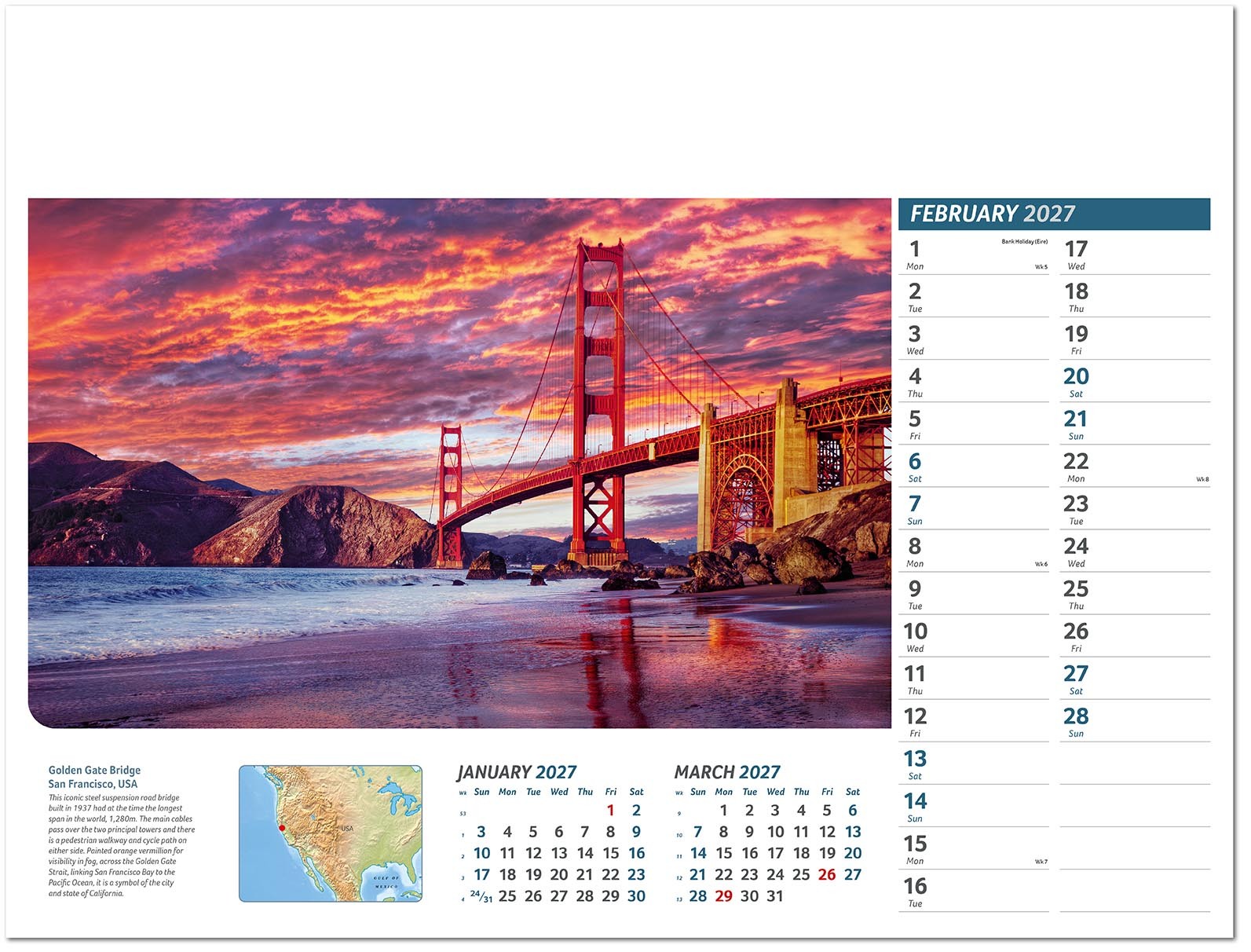 Destinations Wall Calendar