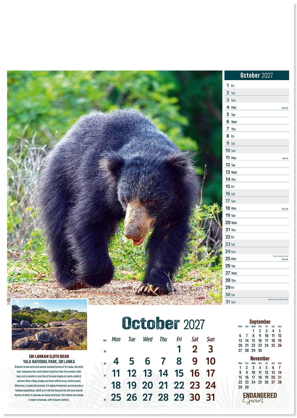 Endangered Species Calendar