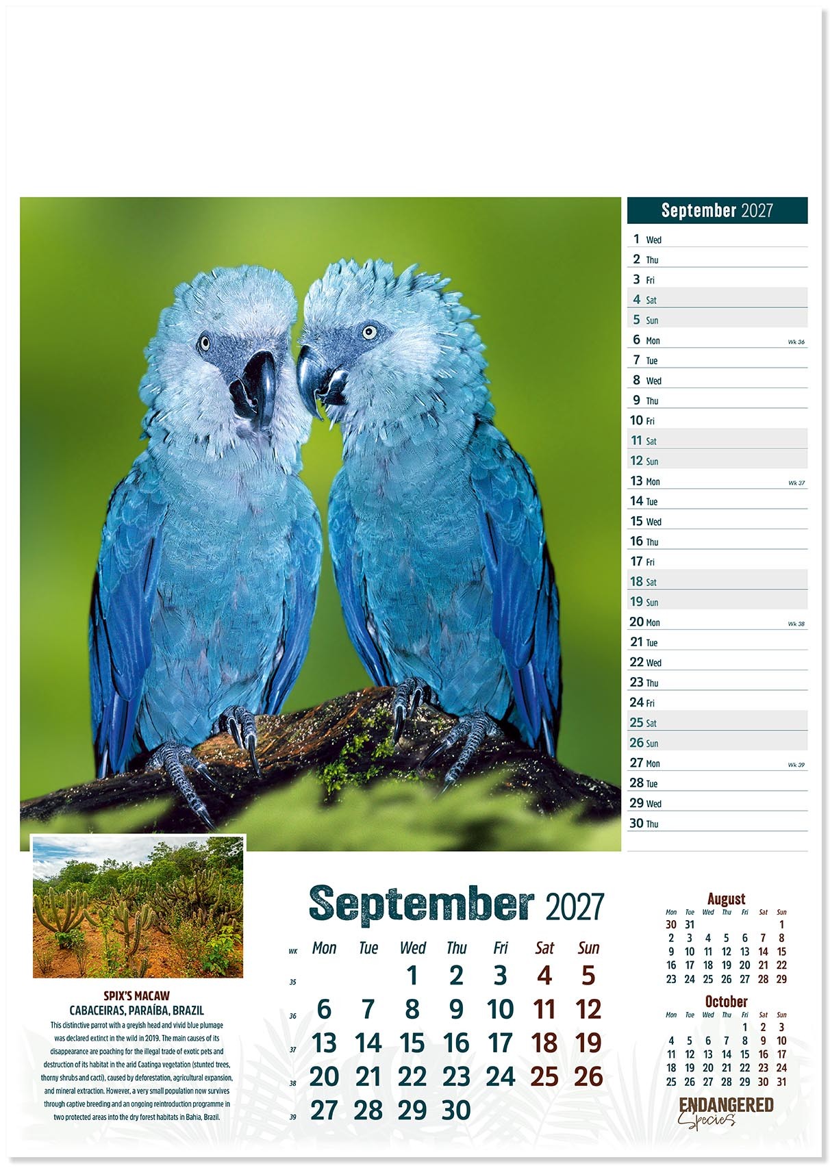 Endangered Species Calendar