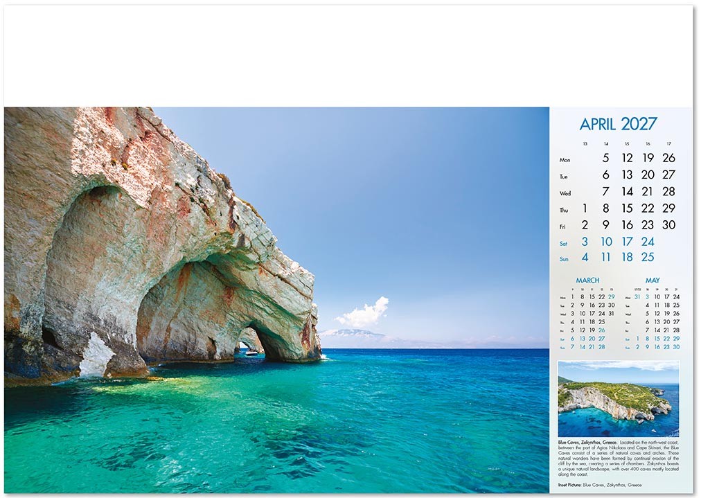 Deep Blue Wall Calendar