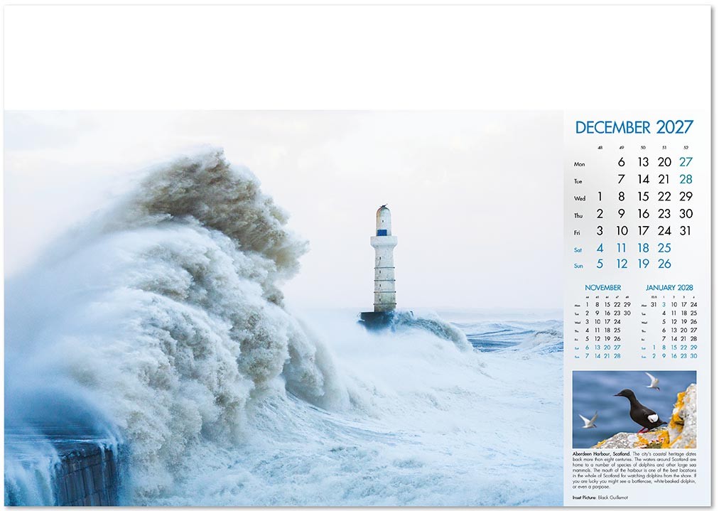 Deep Blue Wall Calendar