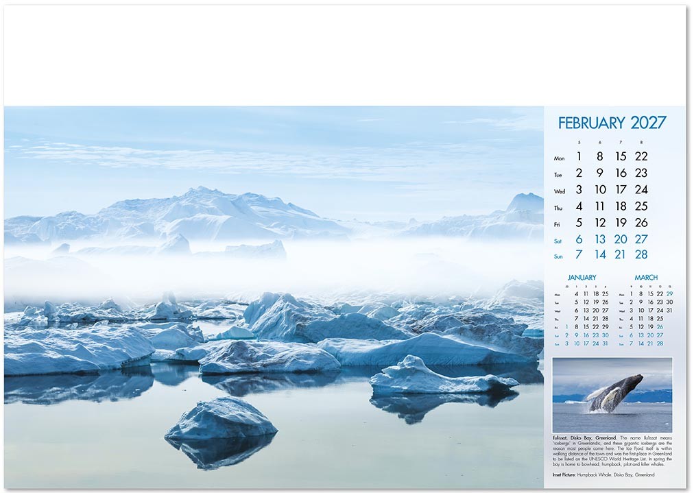 Deep Blue Wall Calendar