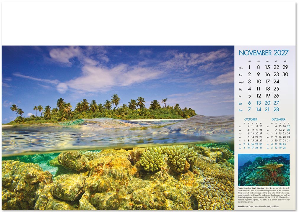 Deep Blue Wall Calendar