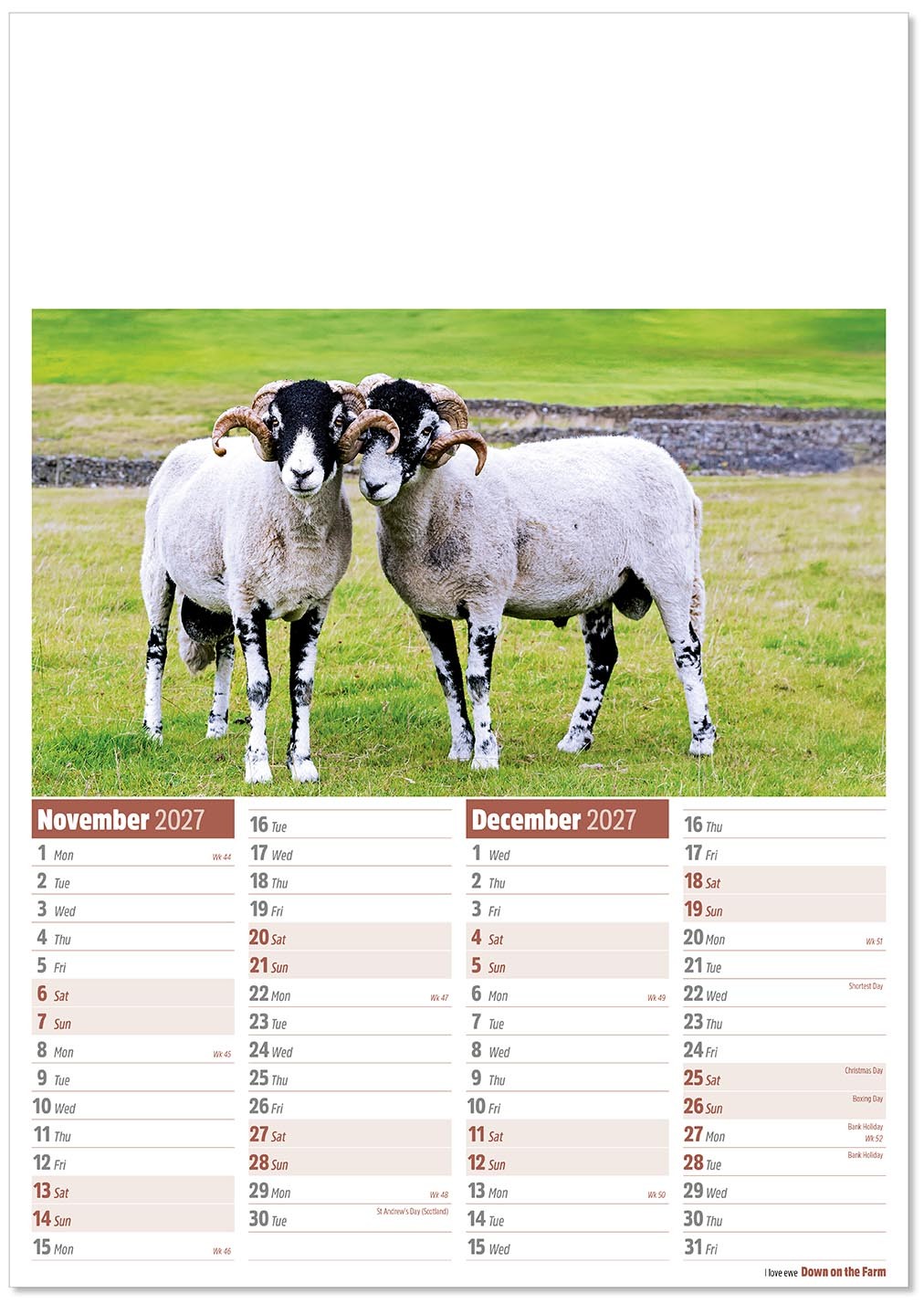 Down on the Farm Calendar