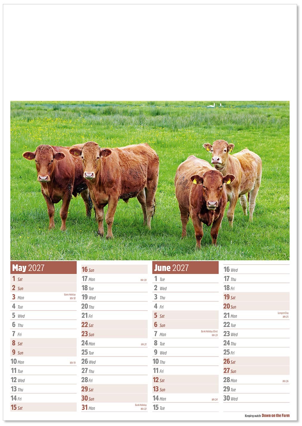Down on the Farm Calendar