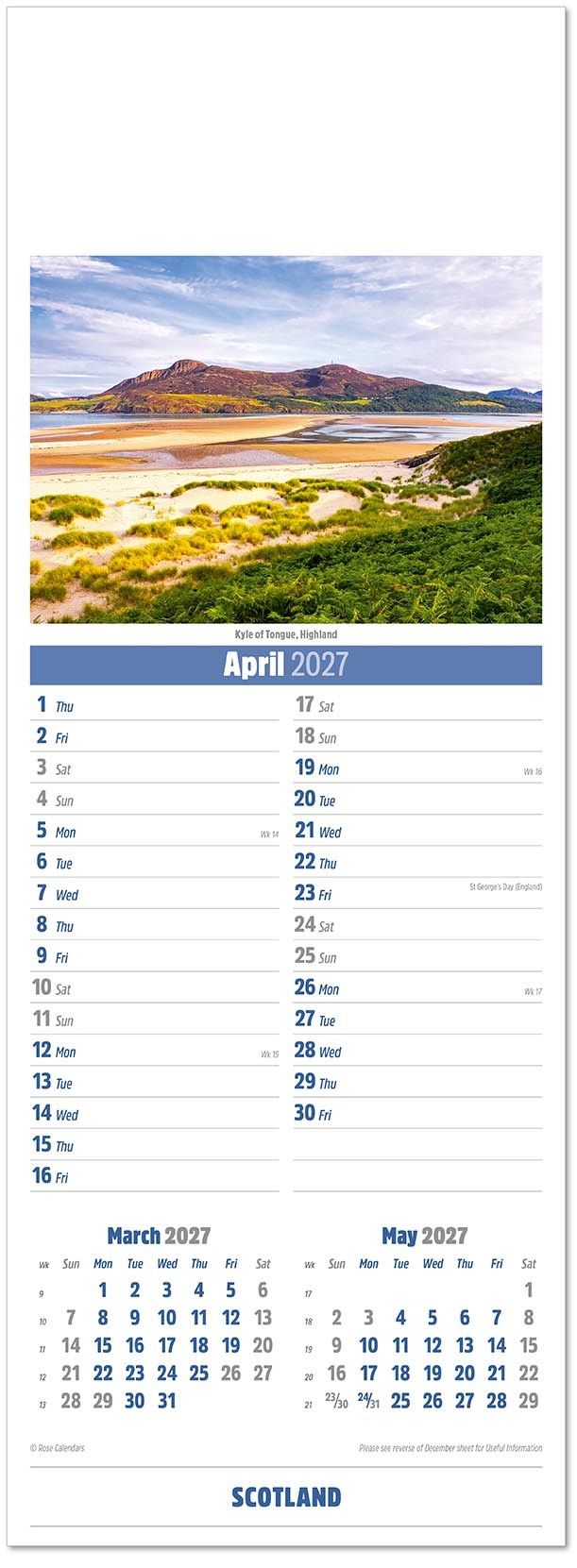 Slimline Scotland Calendar